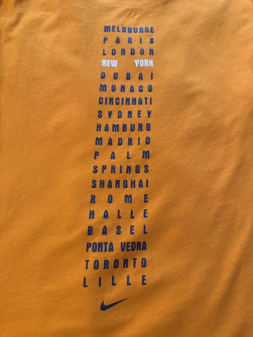 Nike Roger Federer RF 2018 US Open Tennis Double-Sided T-Shirt Men's XL Orange